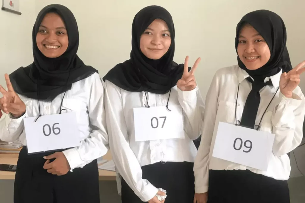 技能実習の面接に合格したインドネシアの送り出し機関の生徒たち